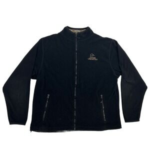 Ducks Unlimited Jacket Men's L Black Fleece Full Zip Pockets